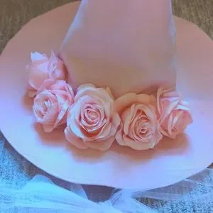 Accessories | Handmade Pink Floral Witch Hat With Tulle  display picture 1